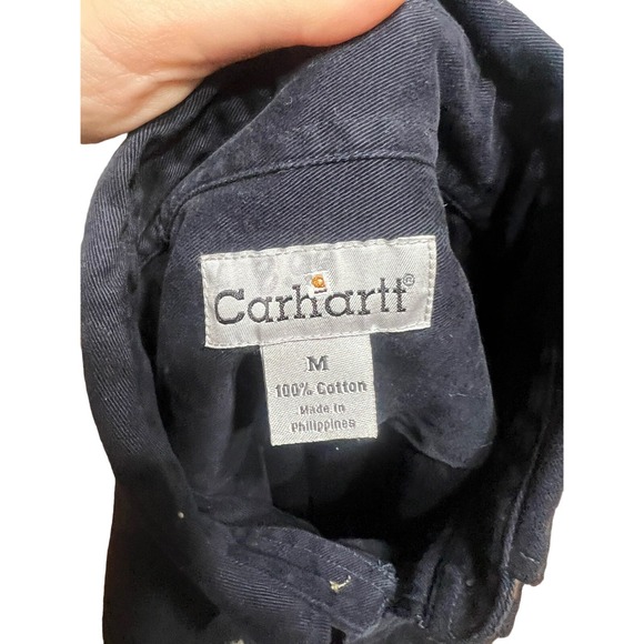 VTG Carhartt Rugged Outdoor Wear Shirt Button Up L/S Heavyweight Blue Mens Mediu - Picture 5 of 5